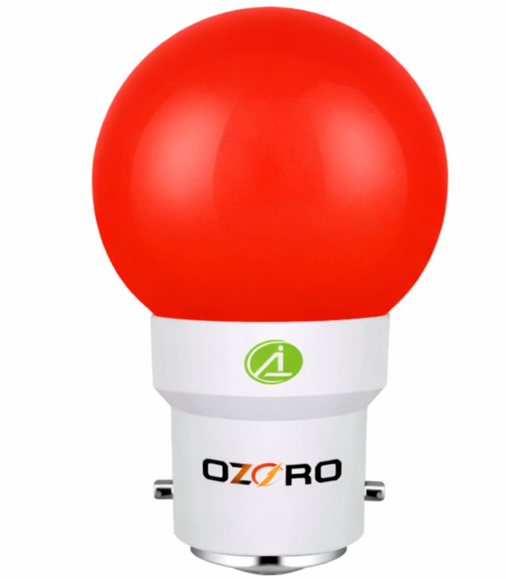 Ozoro 0.5W LED Night Bulb (Red) B22 Base | Energy Saving Mini Night Lamp